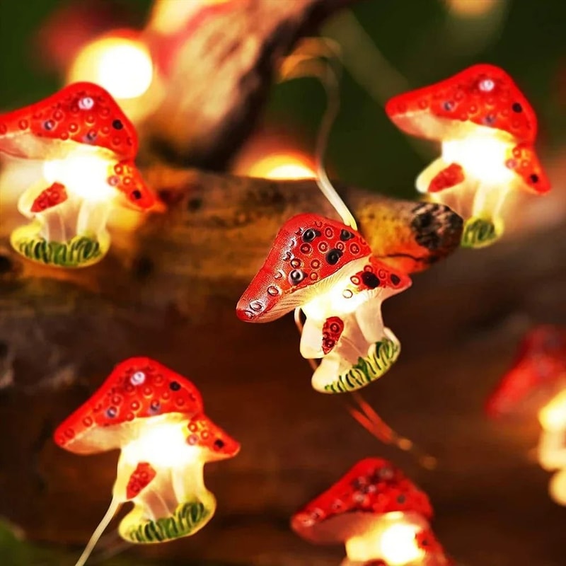 Whimsical Mushroom Forest Fairy Lights 1