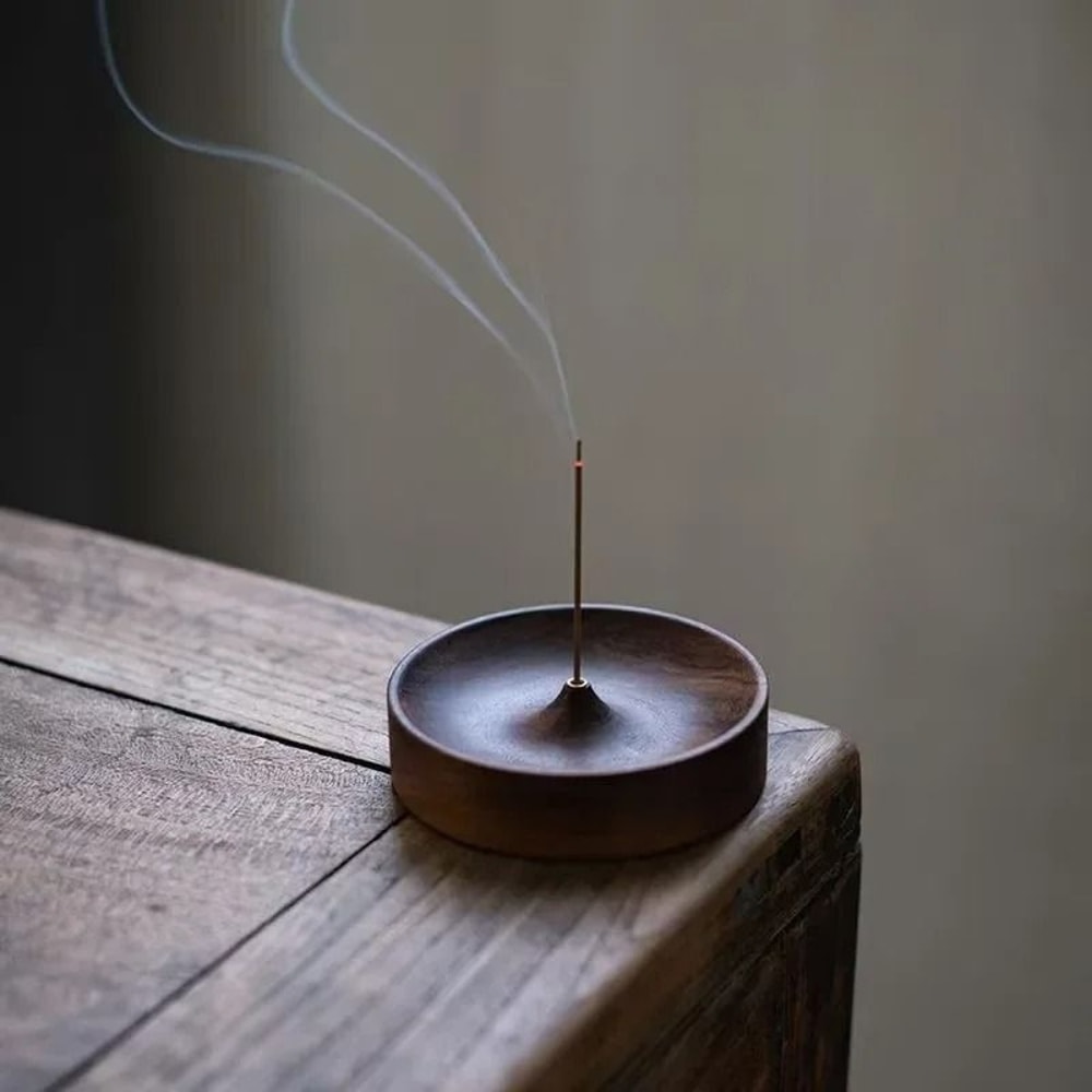 Handmade Solid Wood Incense Burner Base 0