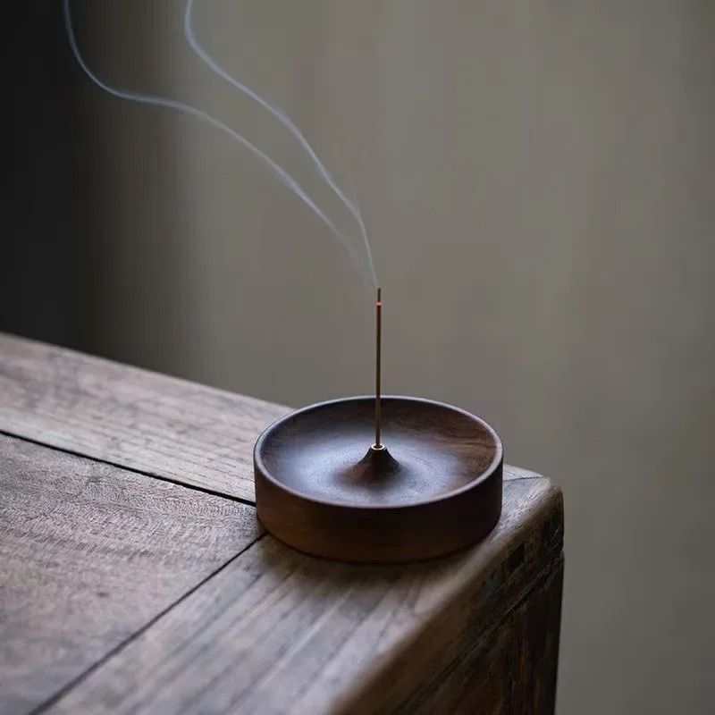 Handmade Solid Wood Incense Burner Base 0