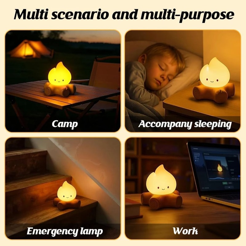 Cute Silicone Campfire Night Light 5