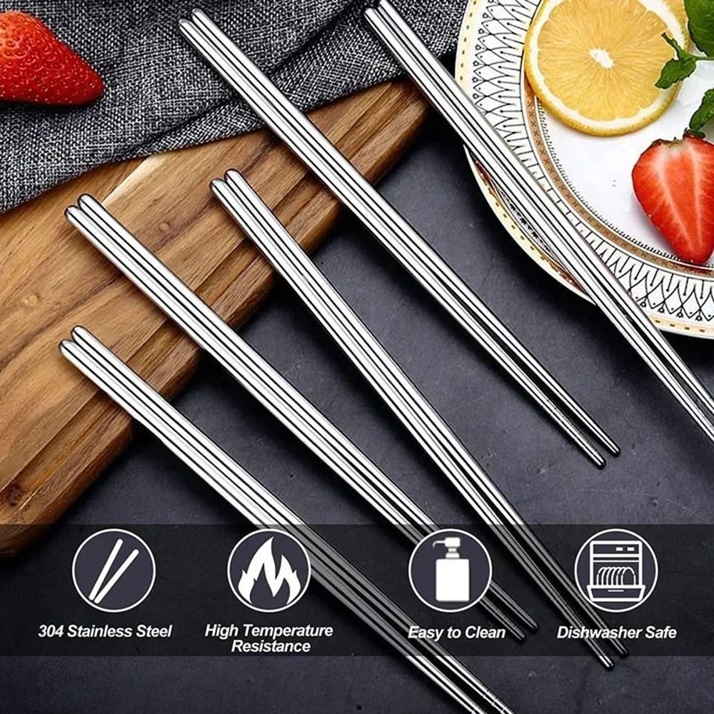 Stainless Steel Reusable Chopstick Set 5
