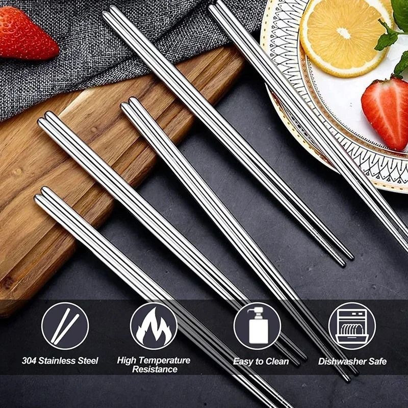 Stainless Steel Reusable Chopstick Set 5