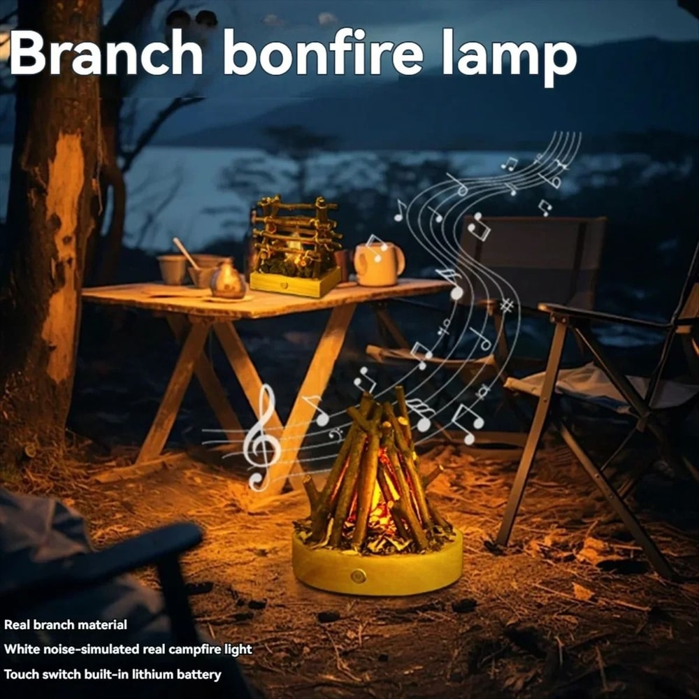 Flameless LED Bonfire Atmosphere Lamp 2