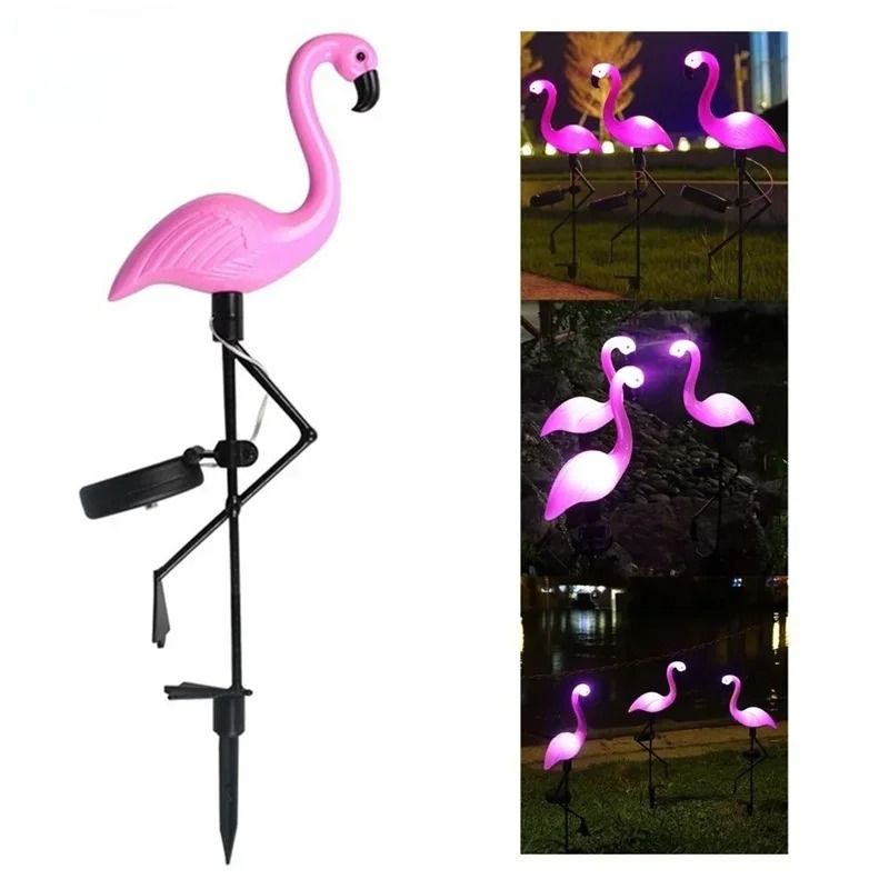 Solar Flamingo Garden Landscape Stake 4