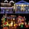 Solar Powered Outdoor Icicle Curtain Lights 5