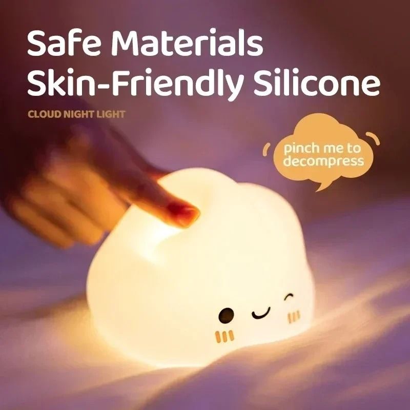 Adorable Silicone Cloud Touch Night Lamp 0
