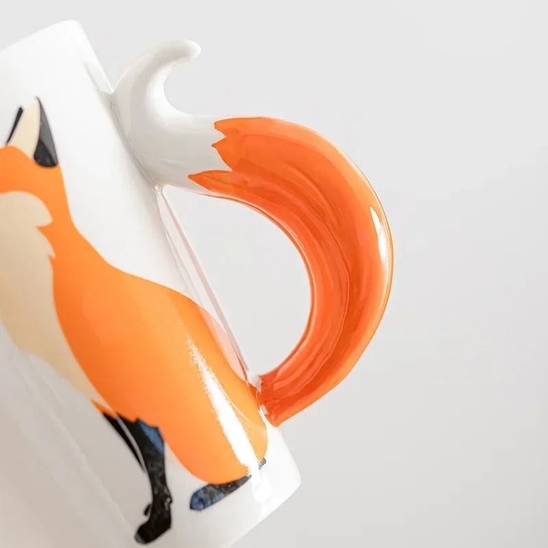 Artisanal 3D Fox Ceramic Coffee Mug 2