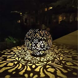 solar iron art hanging projection light