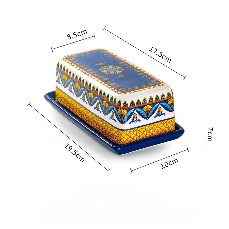 Artisanal HandPainted Ceramic Butter Dish 4