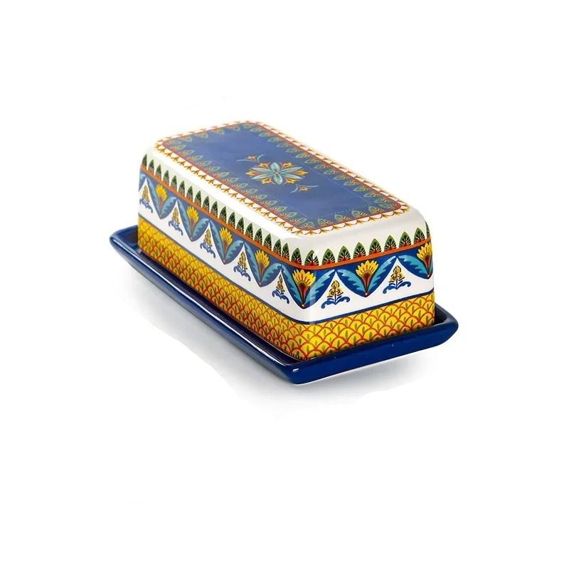 Artisanal HandPainted Ceramic Butter Dish 6