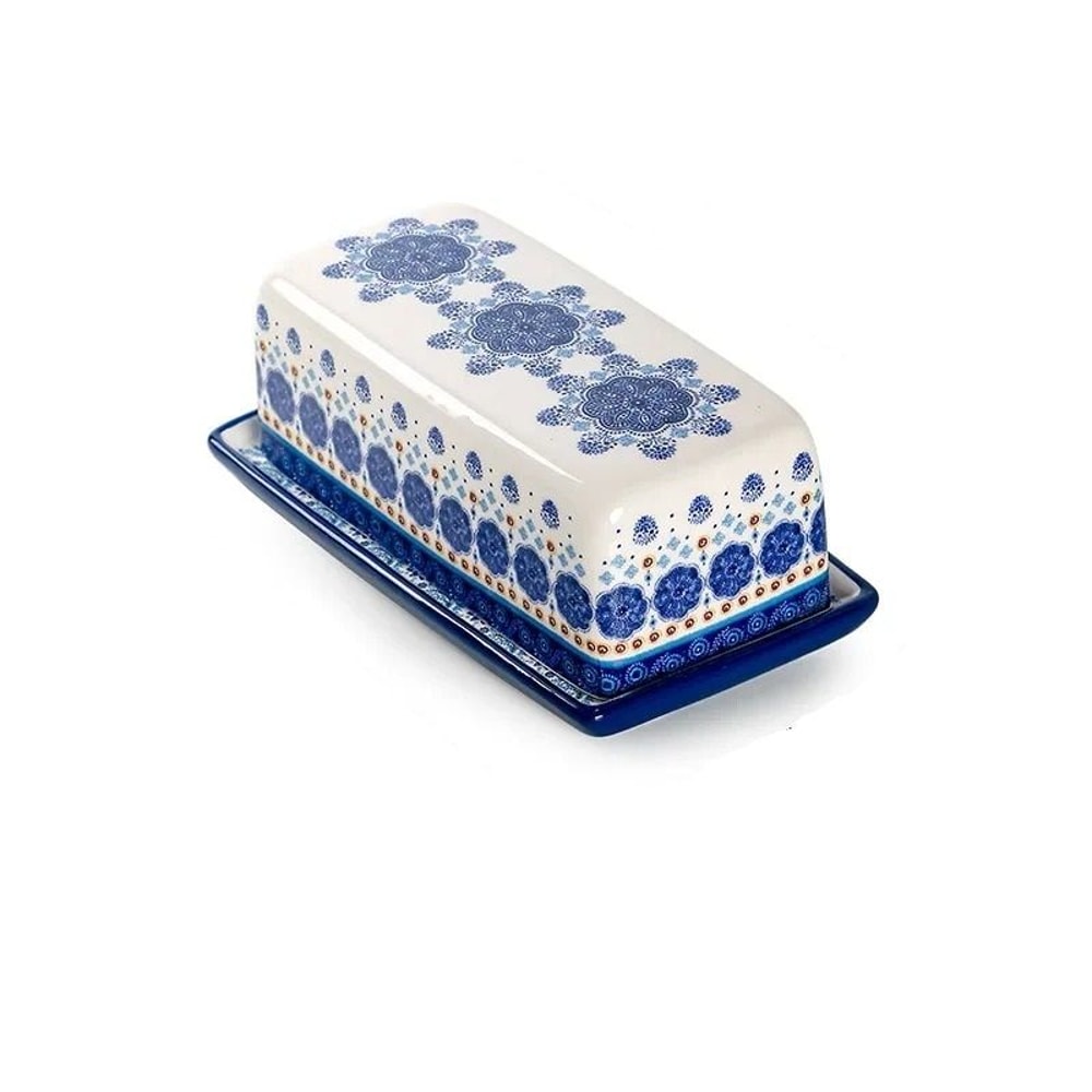 Artisanal HandPainted Ceramic Butter Dish 8