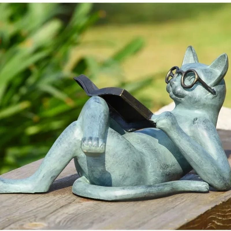 Scholarly Literature Cat Figurine 1