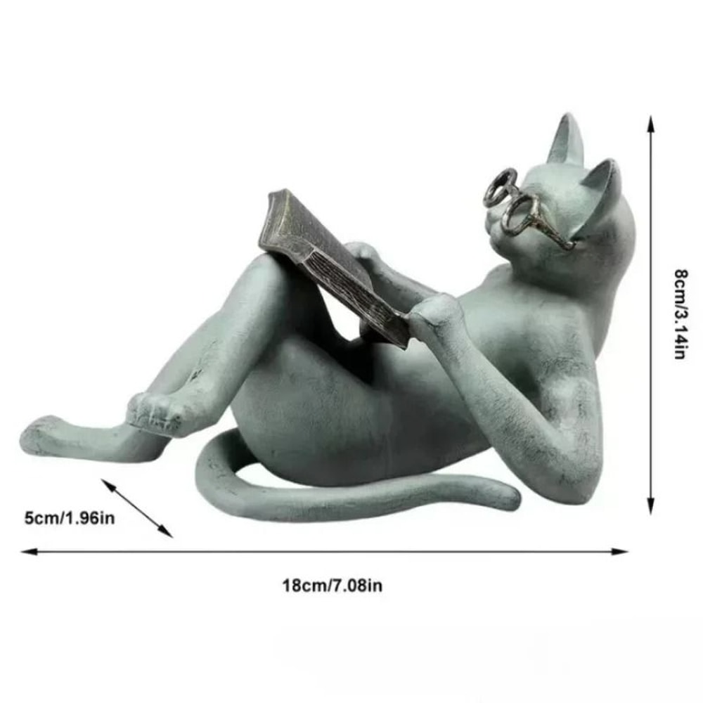 Scholarly Literature Cat Figurine 5
