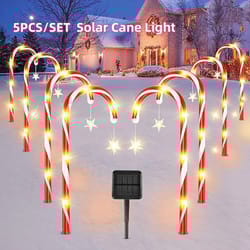 sweet seasonal solar candy cane stakes