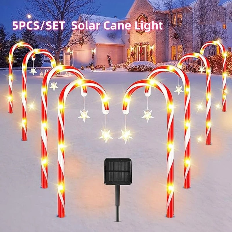 Sweet Seasonal Solar Candy Cane Stakes 0
