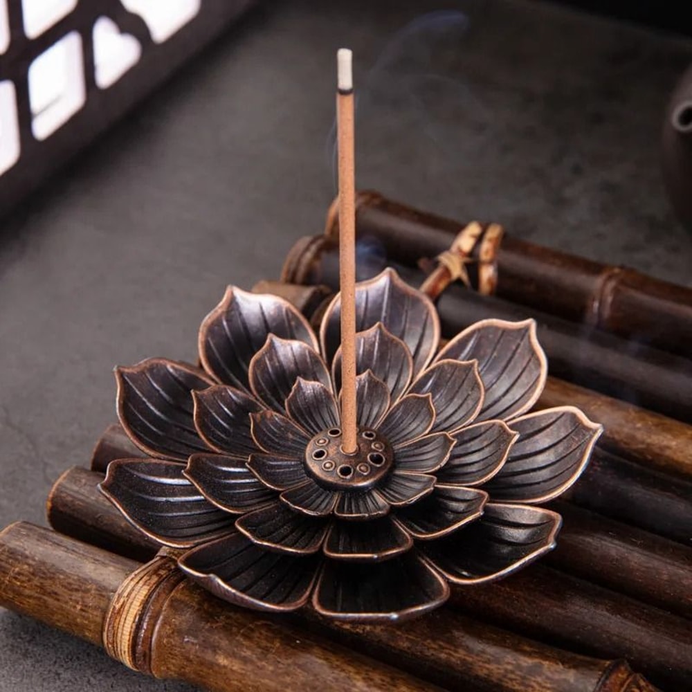 Sacred Lotus Alloy Incense Burner 6