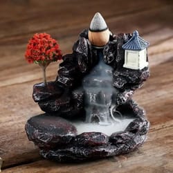zen cascade mountain backflow incense burner