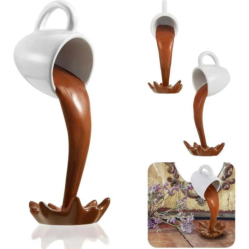 Floating Magic Spilling Coffee Sculpture 0