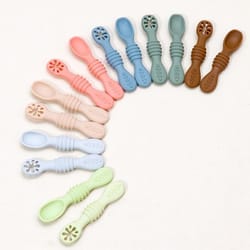soft-touch silicone baby spoon & fork set