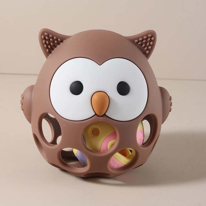 HootSoothe Silicone Owl Teething Mitten 1