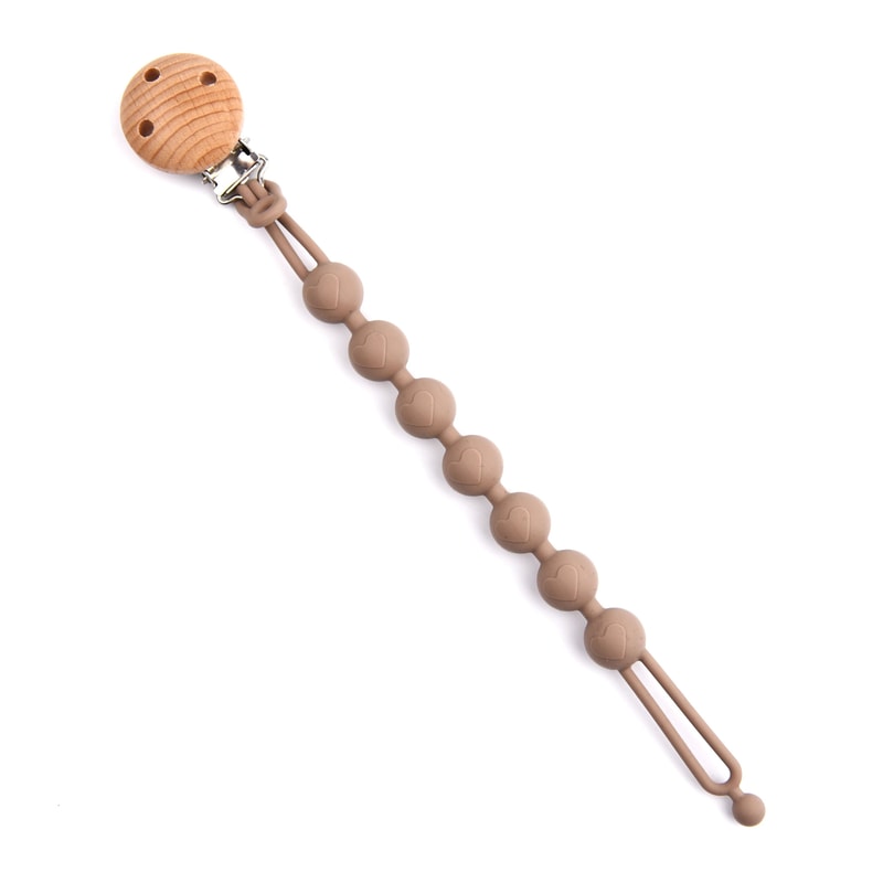SweetHeart Beechwood Silicone Pacifier Clip 1