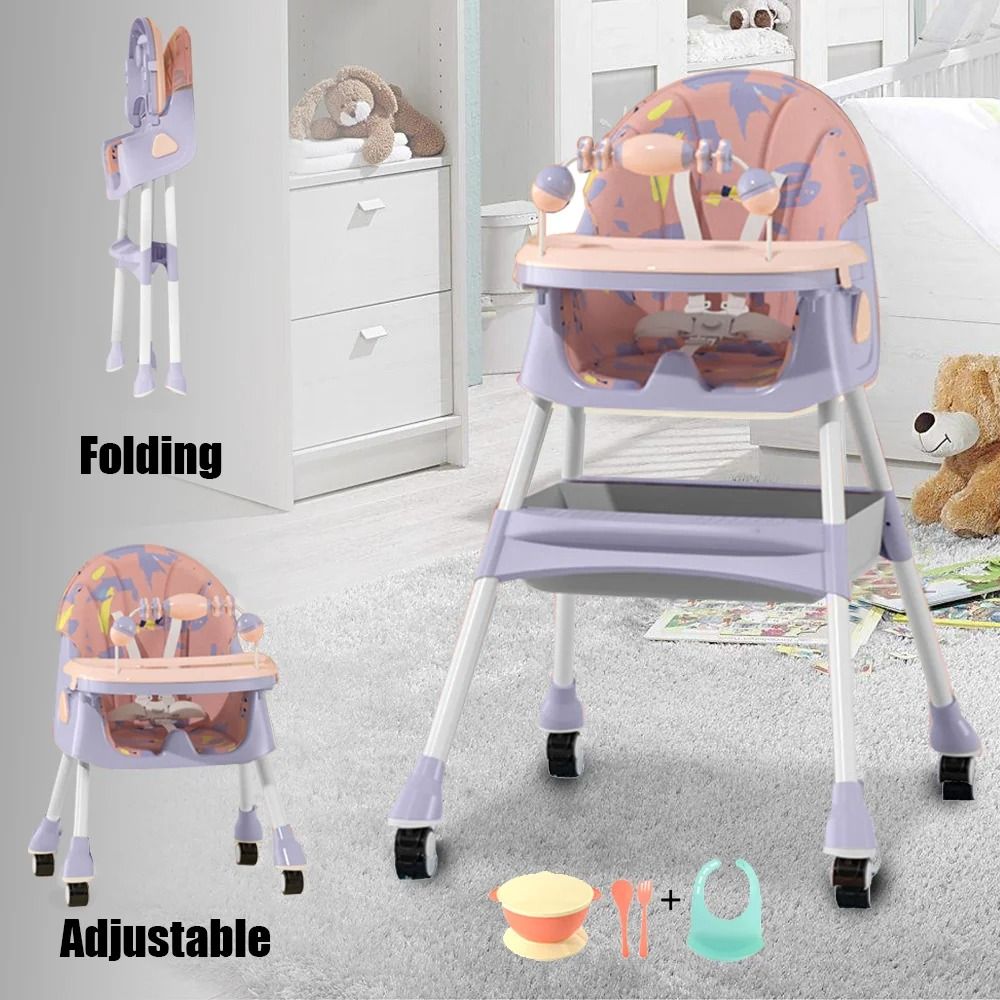 4in1 Foldable Reclining High Chair 10