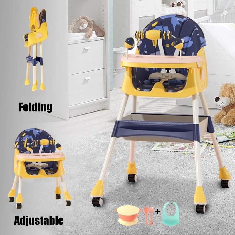 4in1 Foldable Reclining High Chair 11