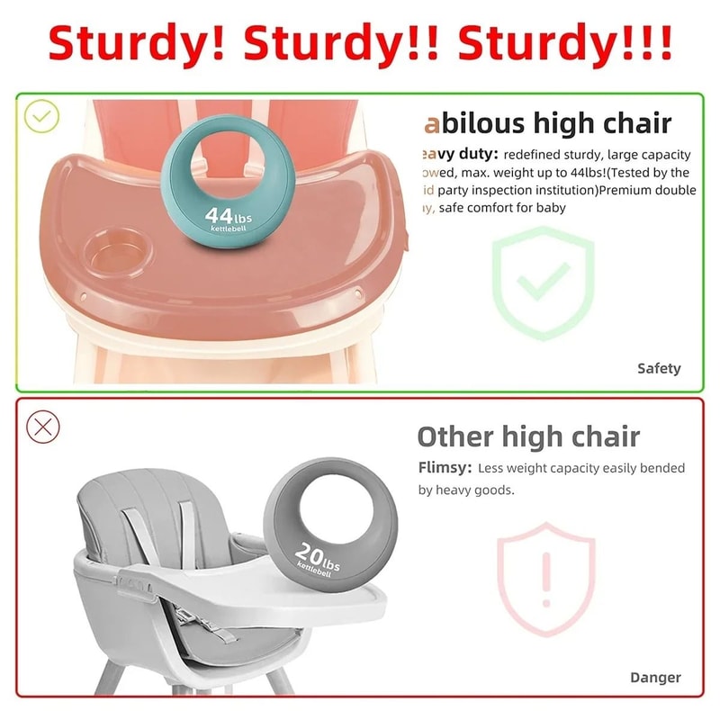 4in1 Foldable Reclining High Chair 6