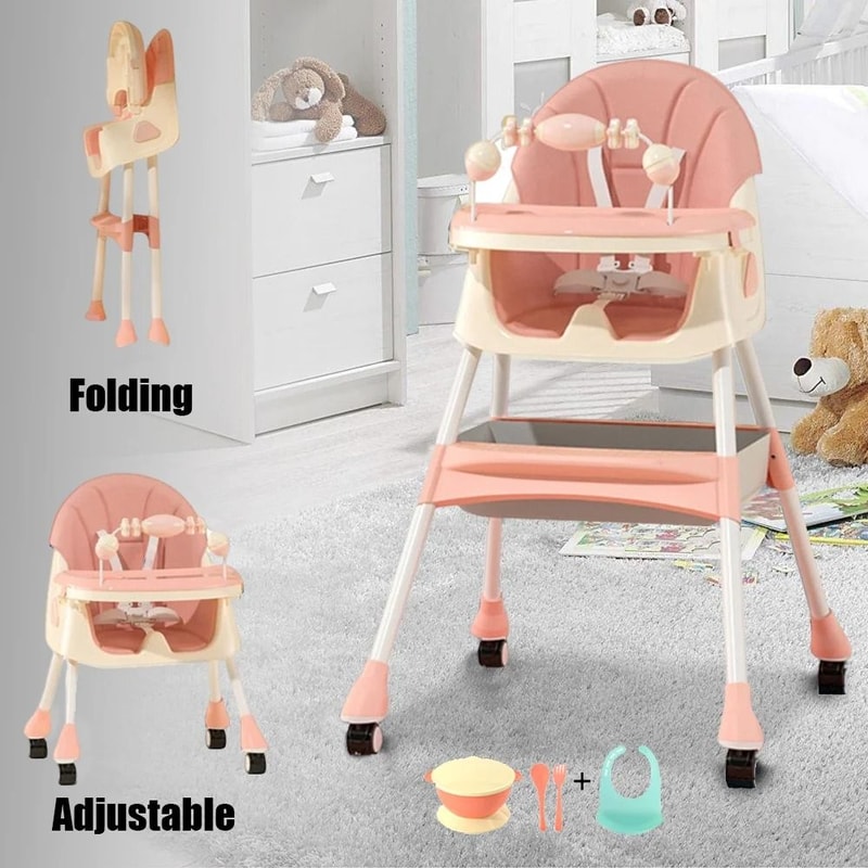 4in1 Foldable Reclining High Chair 8