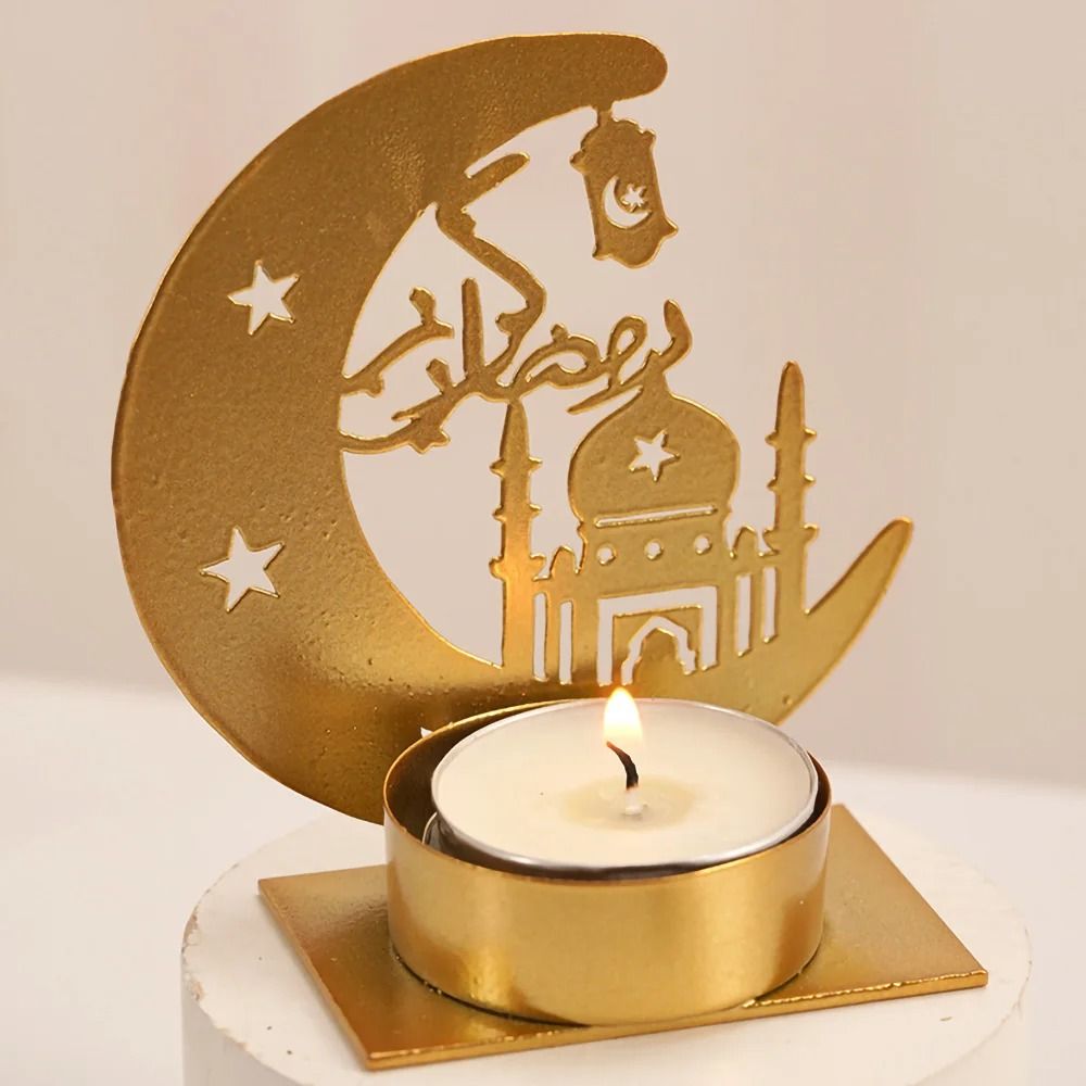 CrescentGlow Ramadan Metallic Candle Holder 7