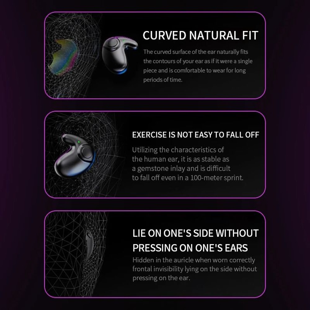 UltraThin Wireless Sleep Sports Earbuds 3