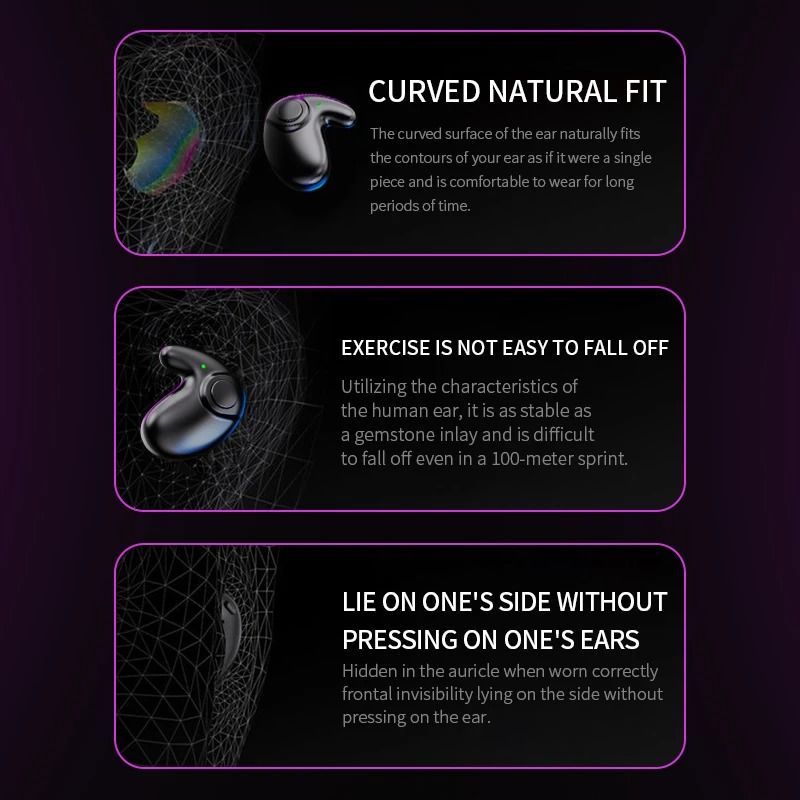 UltraThin Wireless Sleep Sports Earbuds 3