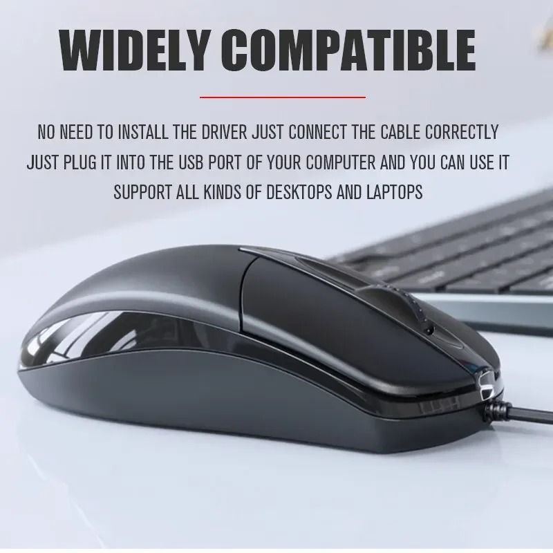 Ergonomic USB Optical Wired Computer Mouse 2