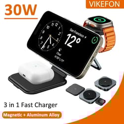 metal 3-in-1 foldable magnetic wireless charging station