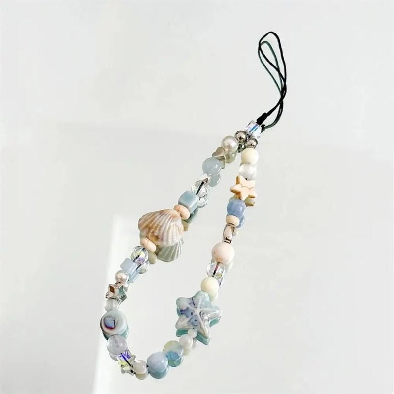Handmade Star Pearl Beaded Phone Charm 10