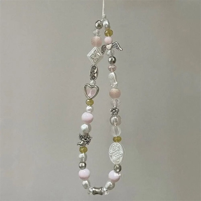 Handmade Star Pearl Beaded Phone Charm 11