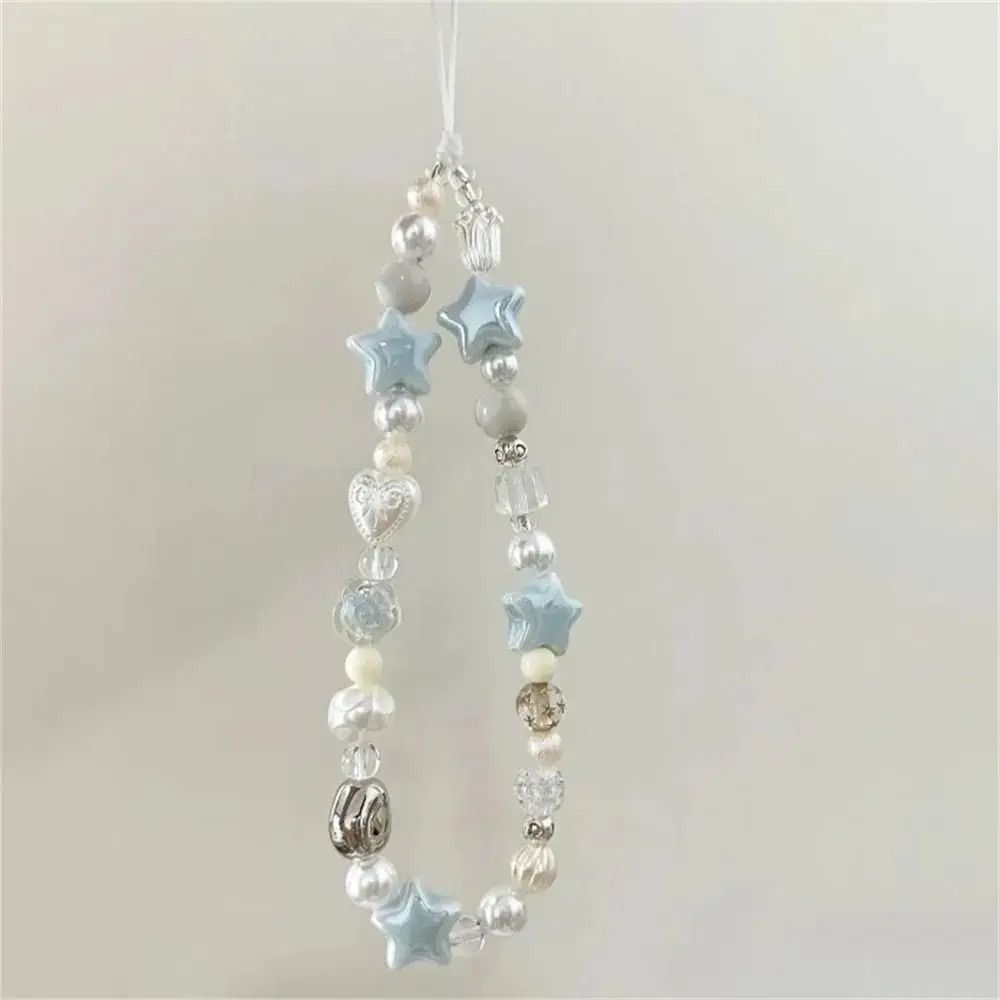 Handmade Star Pearl Beaded Phone Charm 6