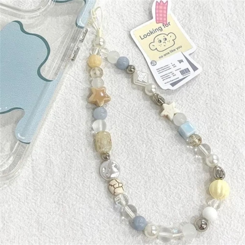 Handmade Star Pearl Beaded Phone Charm 7