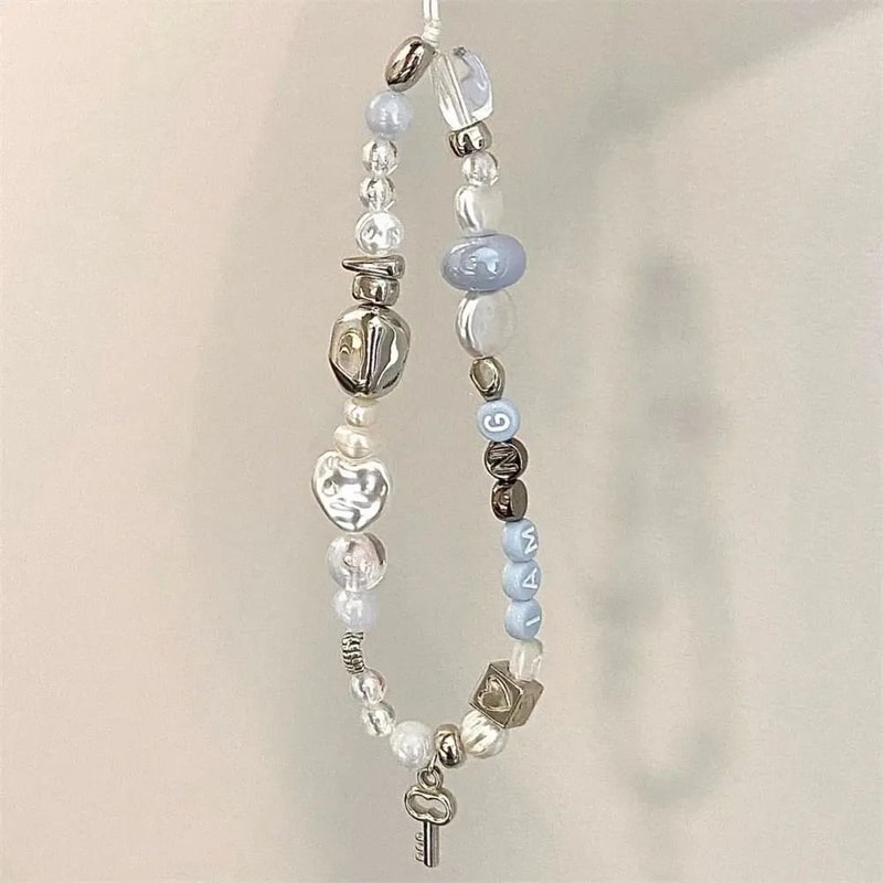 Handmade Star Pearl Beaded Phone Charm 8