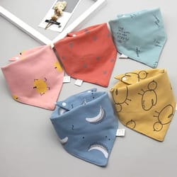 pure cotton 360° waterproof bandana bibs (5-pack)