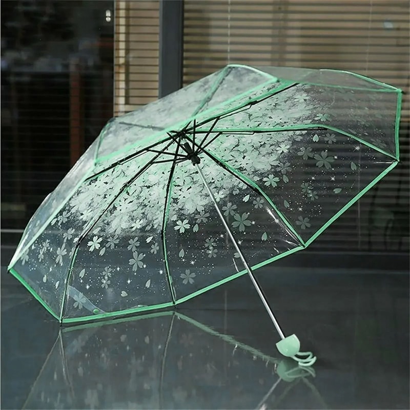 Fashionable Transparent Sakura Petal Folding Umbrella 6
