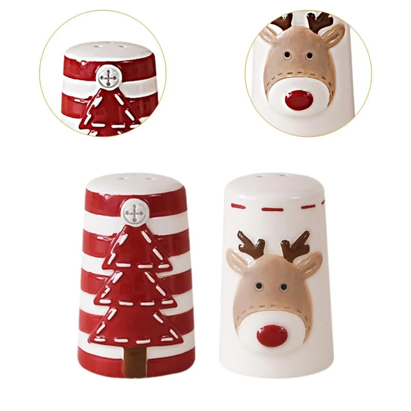 Nordic Style Santa Claus Christmas Salt Pepper Shaker Set 4