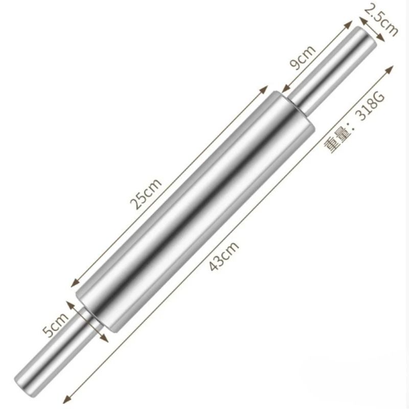 Seamless Stainless Steel Rolling Pin 1