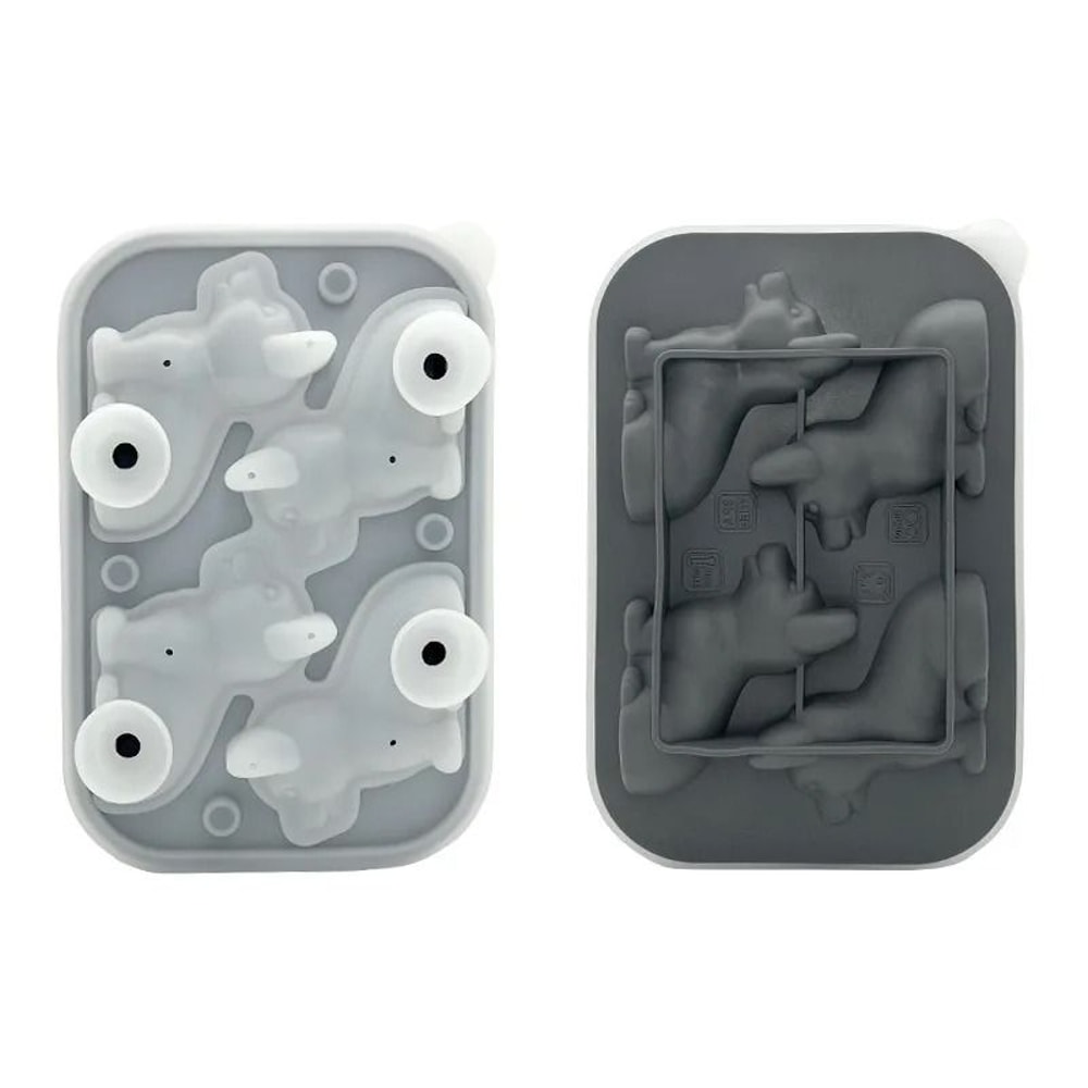 3D Pet Shapes Silicone Ice Cube Mold With Funnel Lid 9