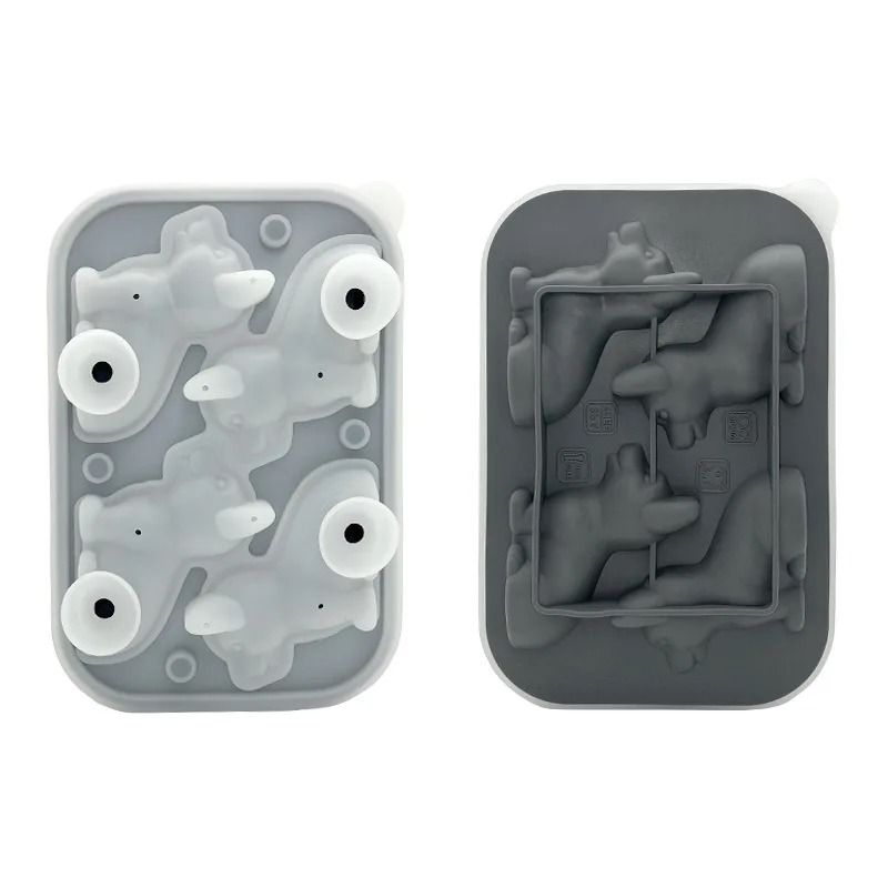 3D Pet Shapes Silicone Ice Cube Mold With Funnel Lid 9