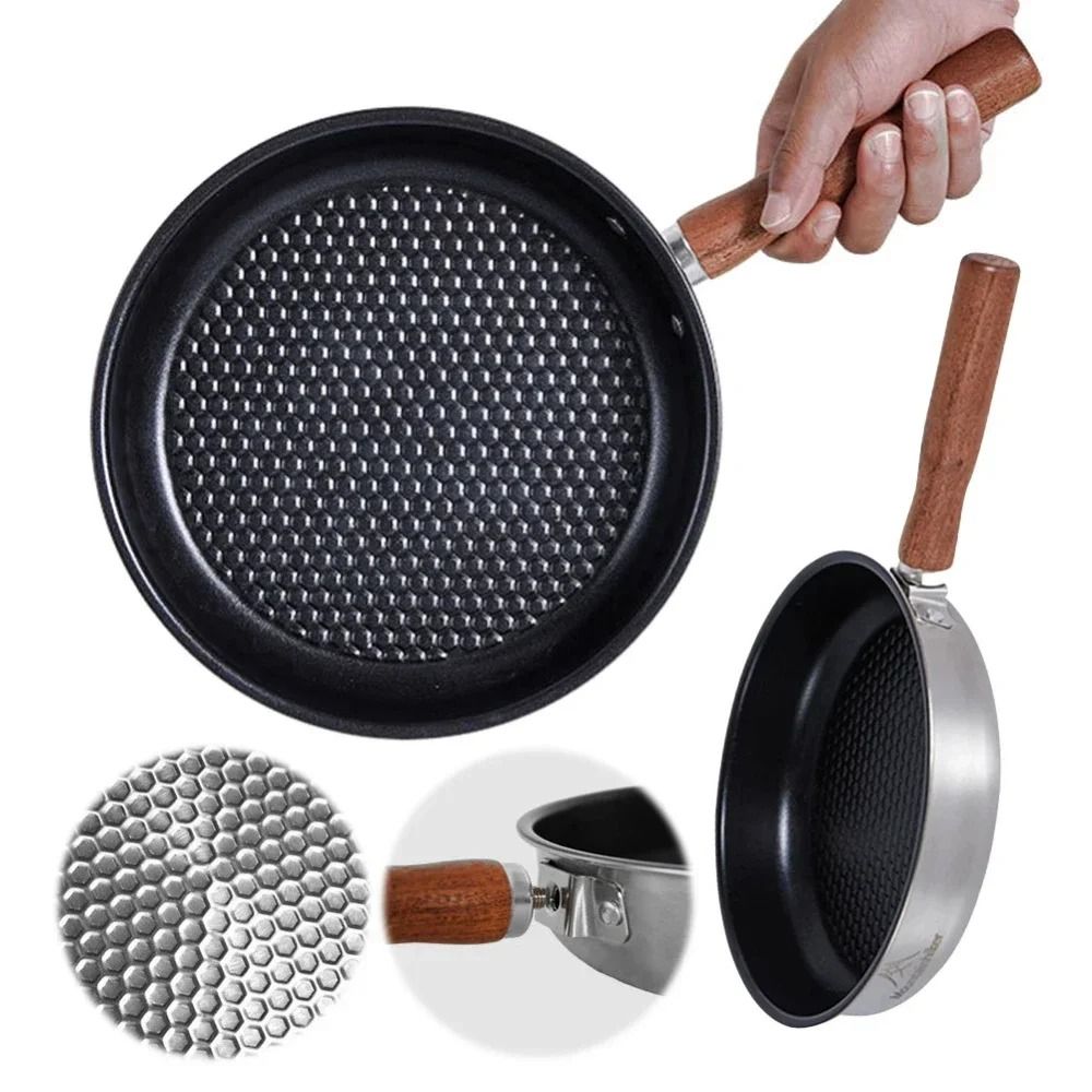 Outdoor Portable Stainless Steel Mini Wok Frying Pan 5