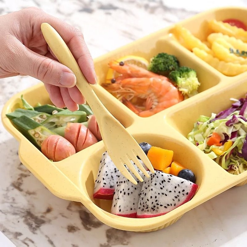 5Grid Portable Divided Lunchbox Cutlery Set 2