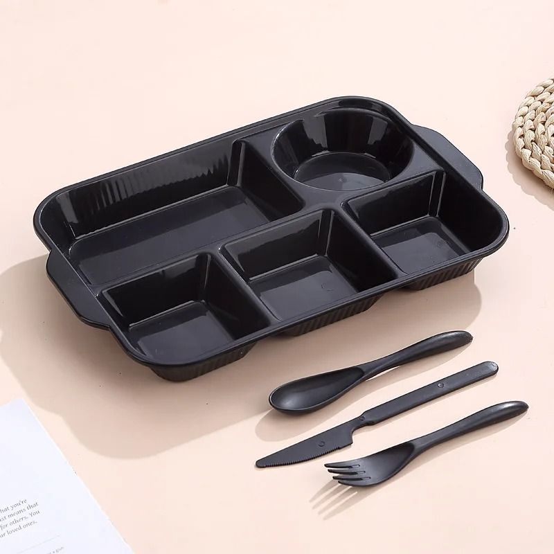 5Grid Portable Divided Lunchbox Cutlery Set 8