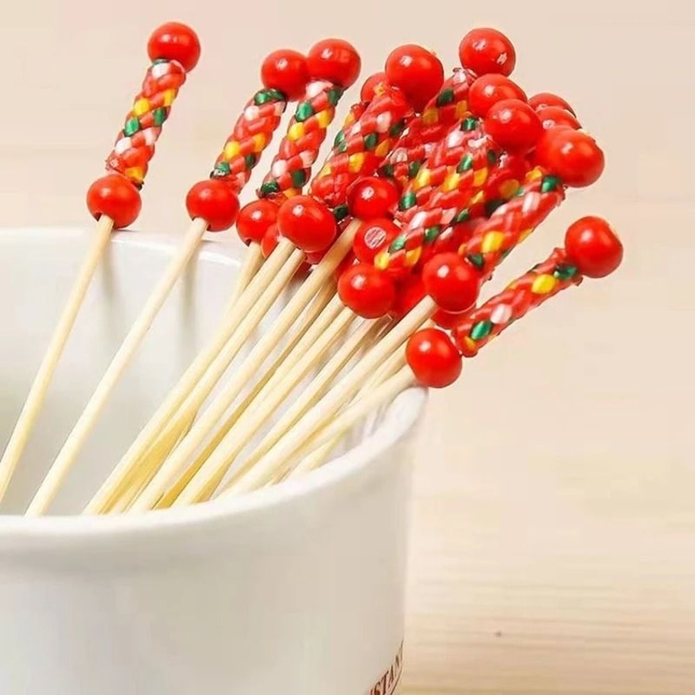 100Piece EcoFriendly Bamboo Banquet Fruit Fork Set 1