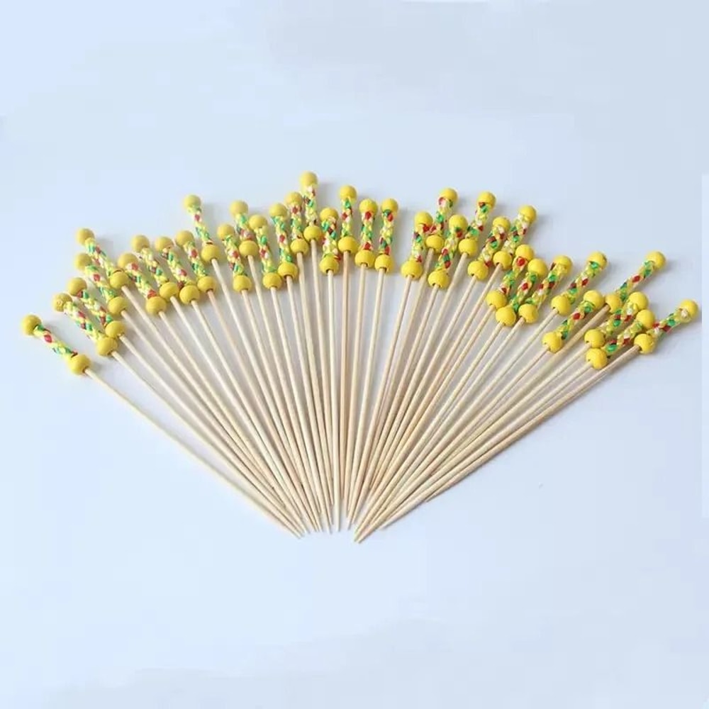 100Piece EcoFriendly Bamboo Banquet Fruit Fork Set 4